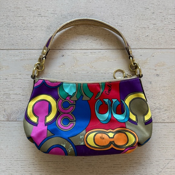 Coach Groovy Poppy Multicolor Satin Shoulder Bag — Y2K - Picture 7 of 7